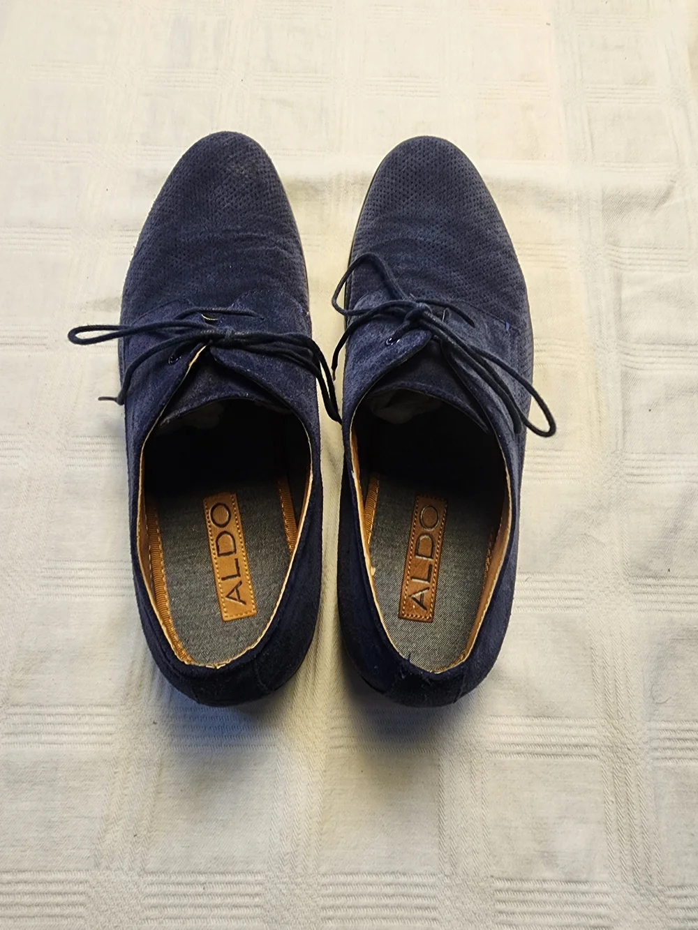 Aldo Men's Navy Perforated Suede Derby Shoes